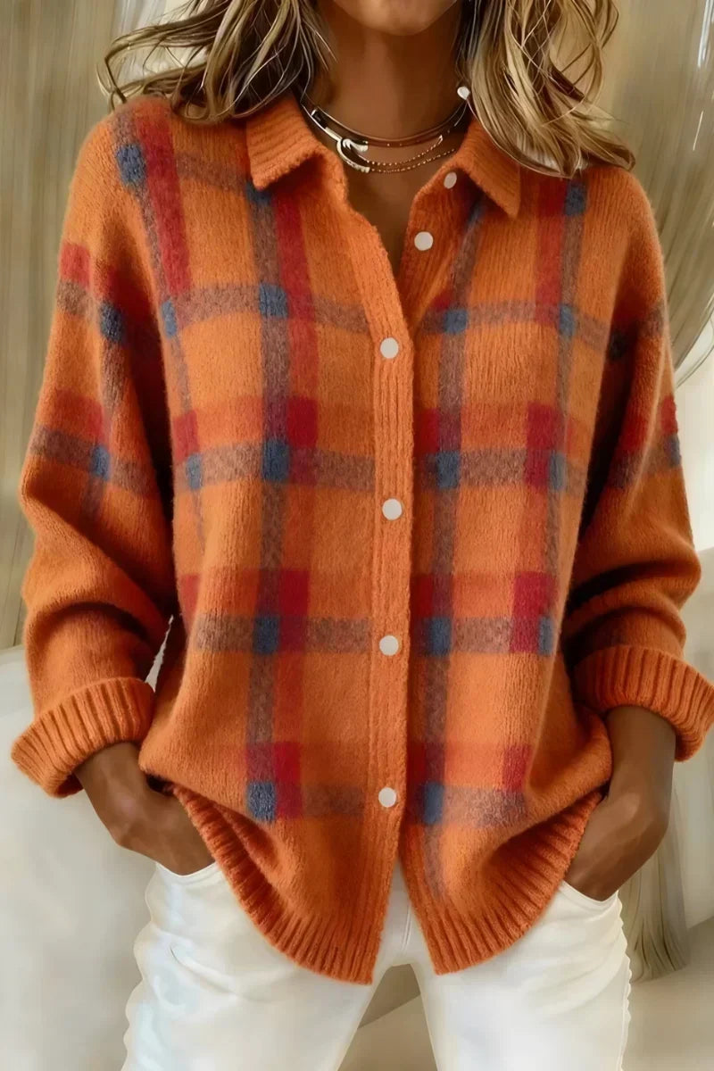 Taylor™ | Mysig Rutig Stickad Cardigan