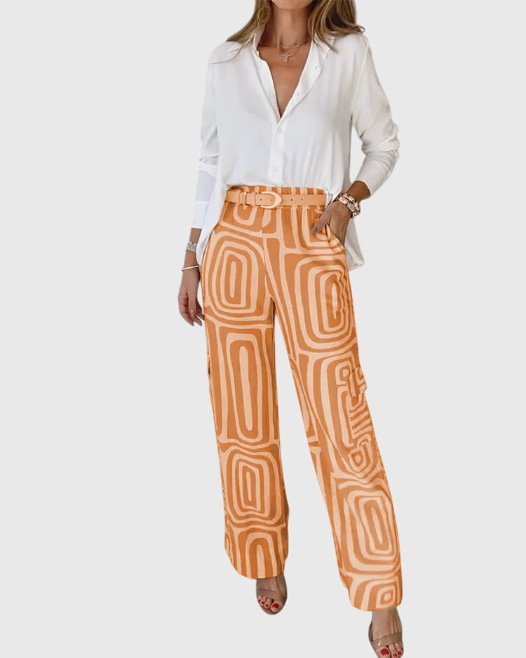 Emilia | Stilsäkra Byxor + Gratis Blus & Bälte