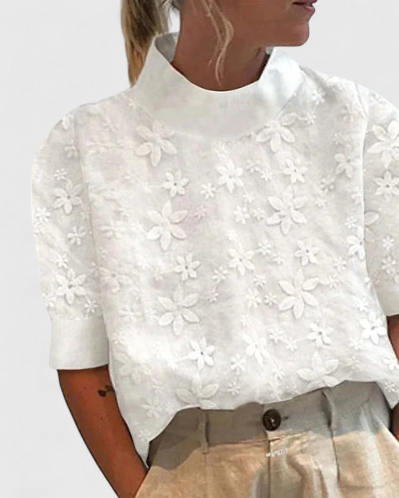 Sonelita | Elegant Blus Med Ståkrage