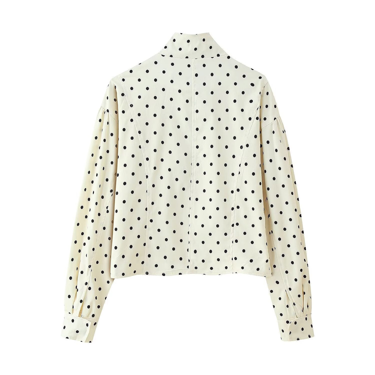 Kvinnors Quiltad Kort Jacka med Polka Dots-mönster