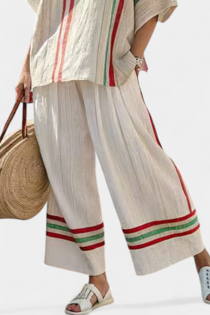 Truvane | Bekväm Boho-mönstrad Blus & Löst sittande Byxor