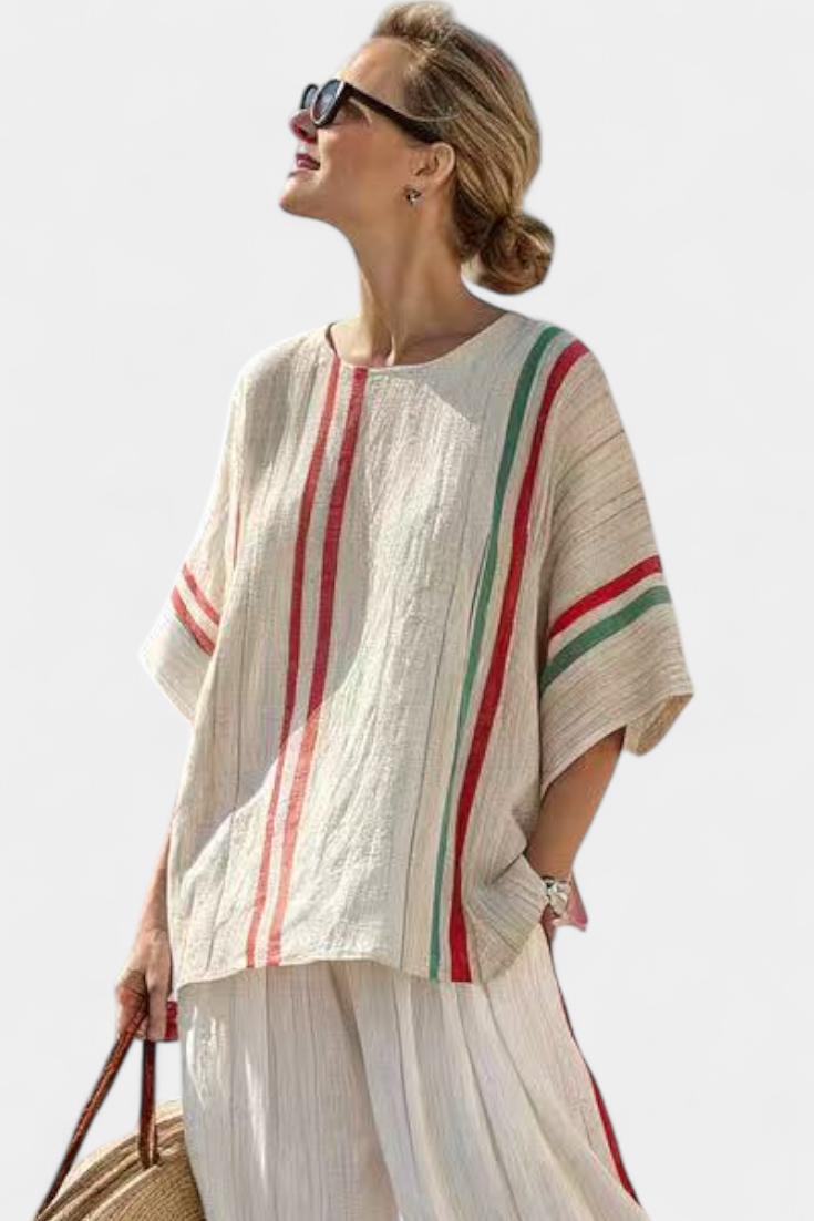 Truvane | Bekväm Boho-mönstrad Blus & Löst sittande Byxor