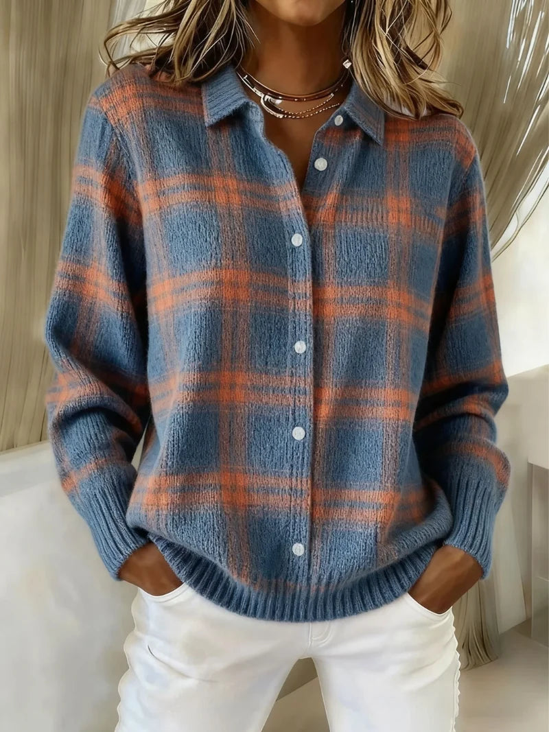 Taylor™ | Mysig Rutig Stickad Cardigan