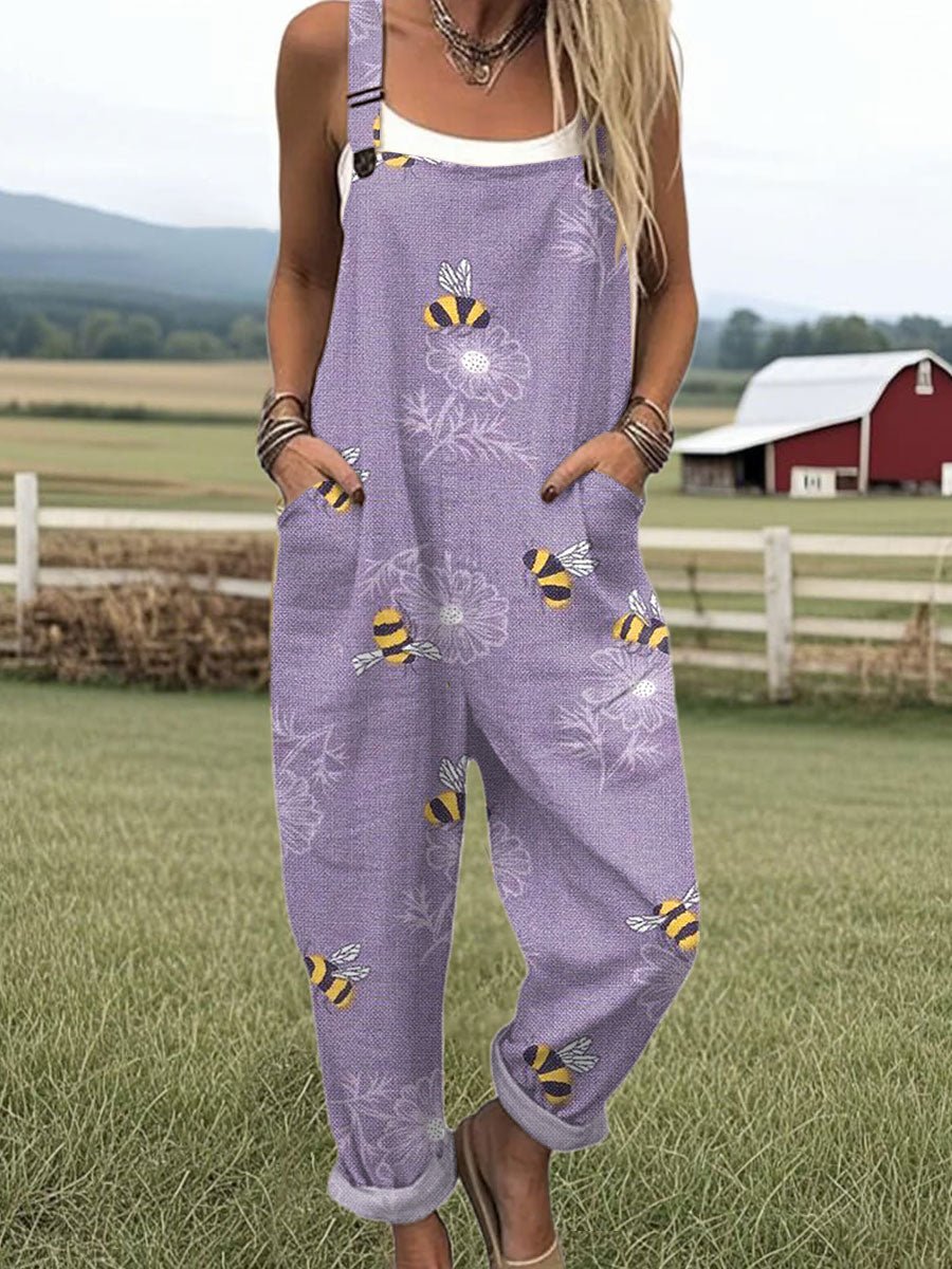 Chloe | Bee Blossom Jumpsuit Justerbara Remmar Avslappnad Passform